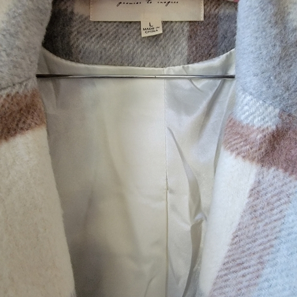 NWOT Vici Dolls Plaid Checkered Long Sleeve Fall Coat - Size Large - Picture 5 of 8